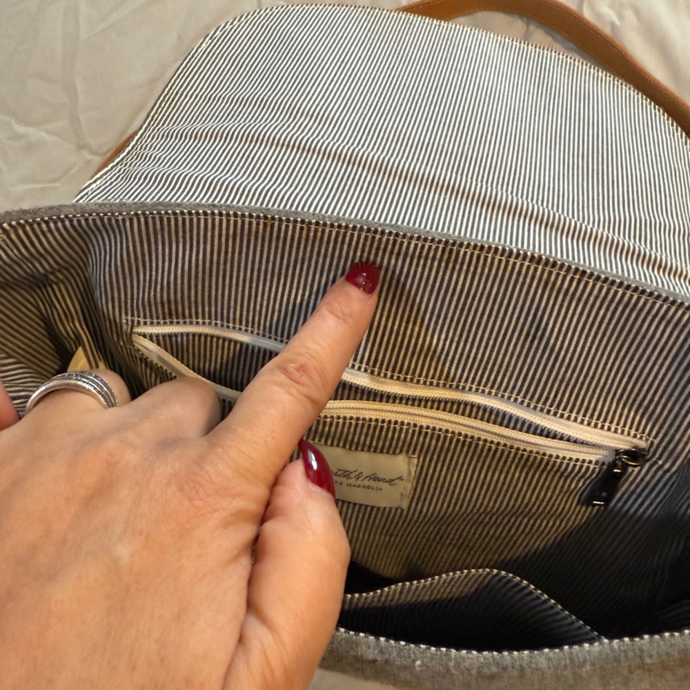 Gray and Tan Women's Crossbody Bag - Picture 4 of 5